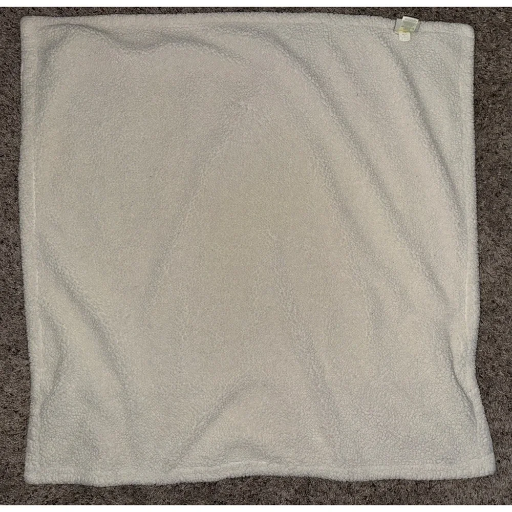 KYLE & DEENA Plush Baby Blanket Teddy Bear Cream Off‎ White Sherpa Minky 30x30